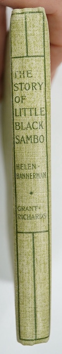 Bannerman, Helen - The Story of Little Black Sambo. No. 4 in 'The Dumpy Books for Children' series. 16mo. Publisher's light green cloth stamped in dark green. Illustrated with 27 full-page wood-engraved illustrations by